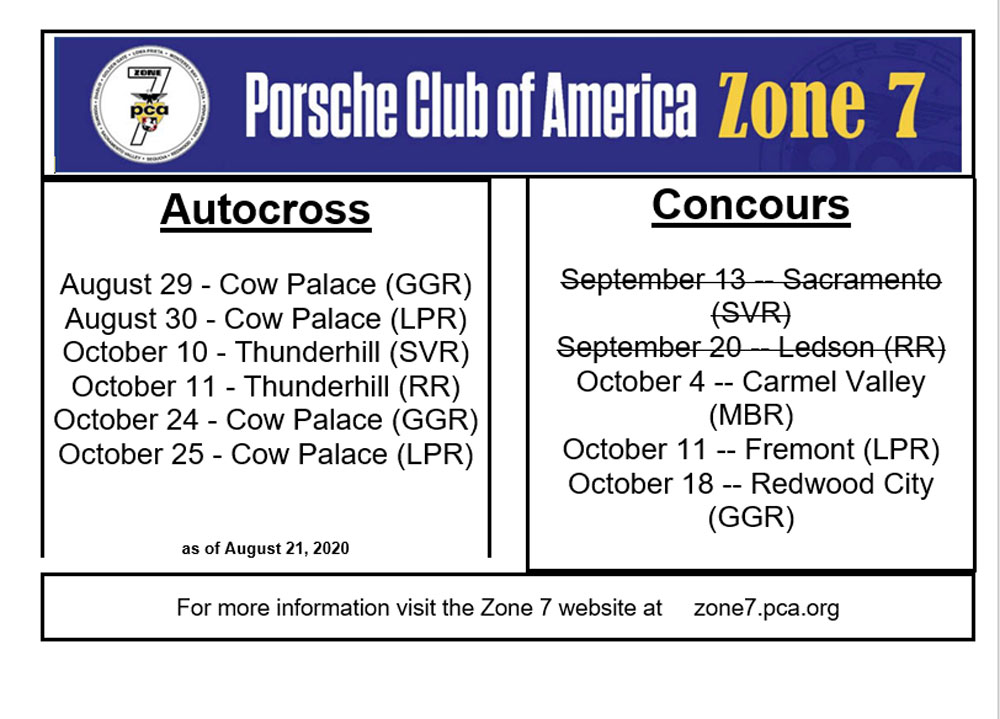 Zone 7 Autox and Concours 2020